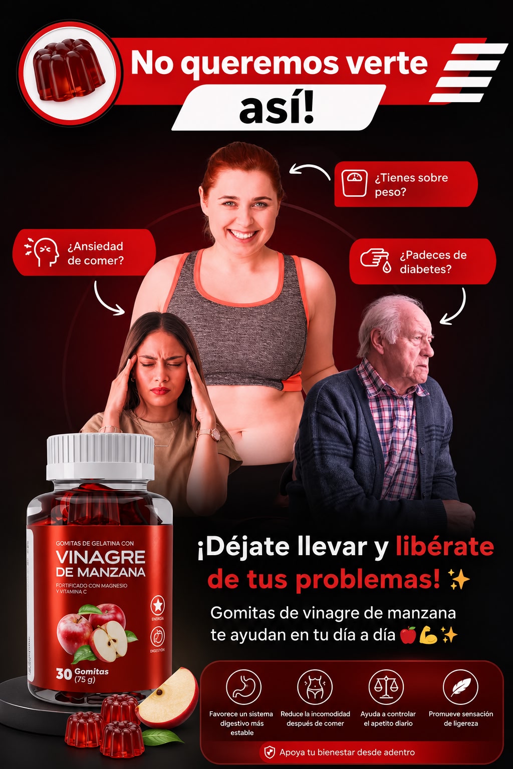 Gomitas de vinagre de manzana